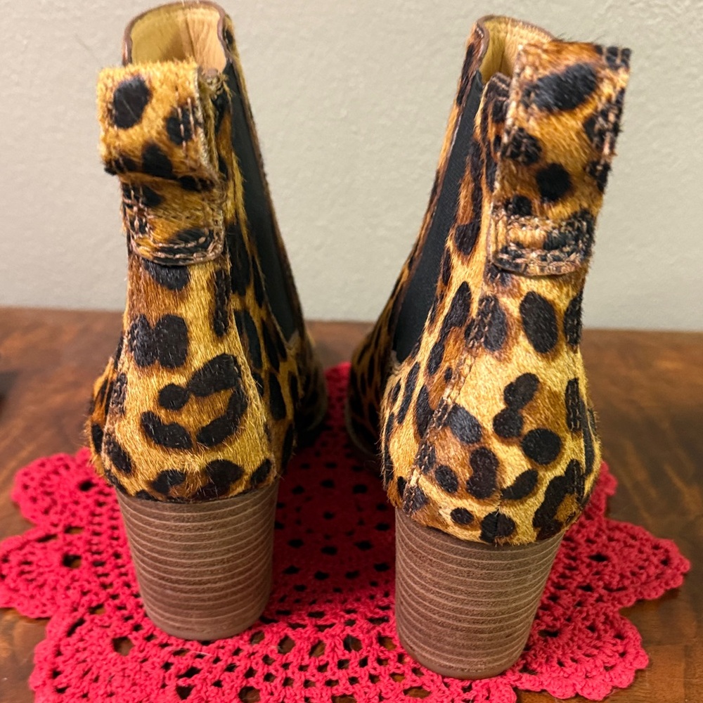 Madewell the Regan Boot in Leopard Calf Hair Ankle Boots - Women 7.5 - Picture 4 of 5